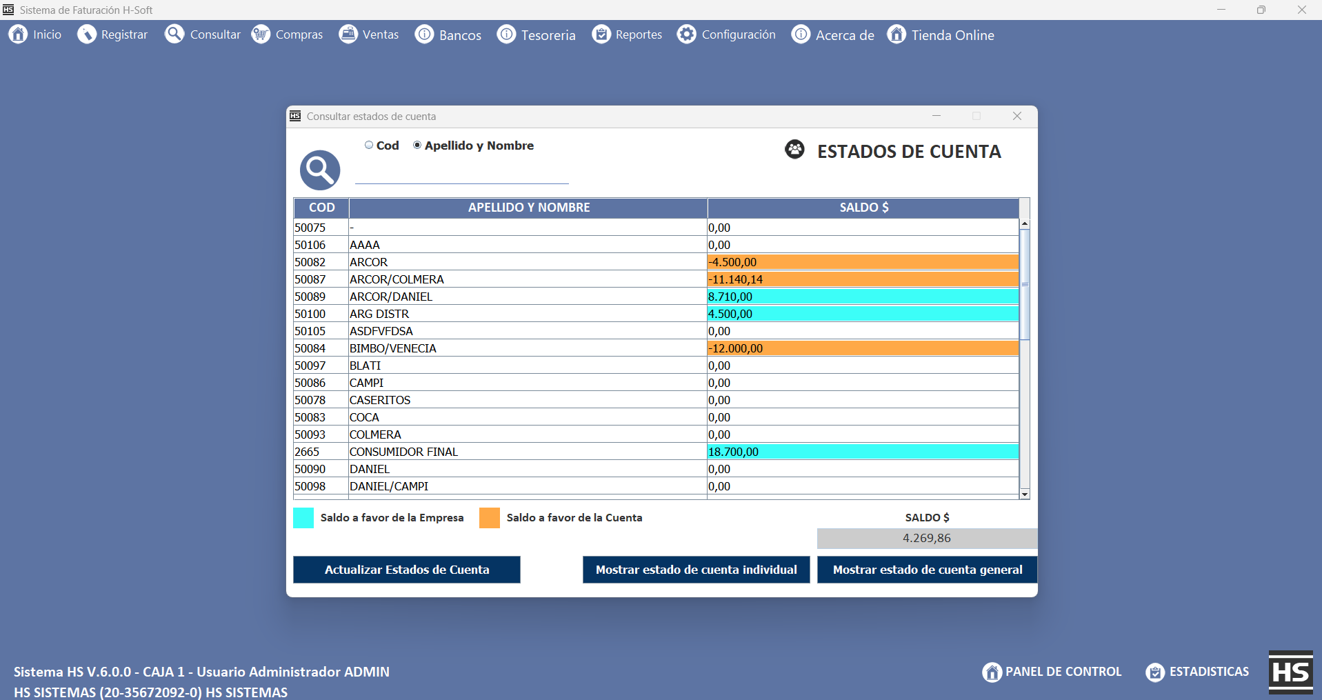 Sistema HS — Pantalla 12